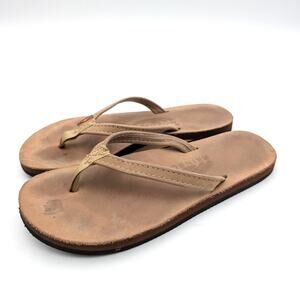 Rainbow Narrow Strap Slide Sandals Womens Brown/Black Size Large/US9 EU39.5